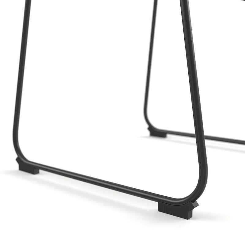 Chaises d'appoint en cuir vegan avec pieds noirs