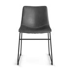 Chaises d'appoint en cuir vegan avec pieds noirs