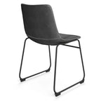 Chaises d'appoint en cuir vegan avec pieds noirs