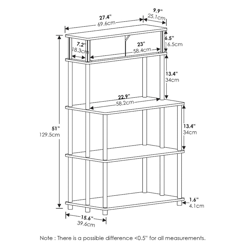 Étagère de rangement sans outil avec placard supérieur