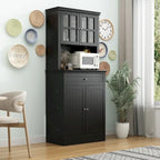 Buffet Vaisselier Meuble de Rangement de Cuisine Armoire Garde-Manger Buffet Blanc