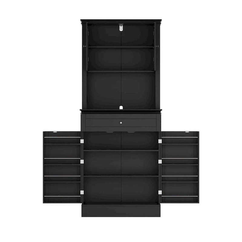 Buffet Vaisselier Meuble de Rangement de Cuisine Armoire Garde-Manger Buffet Blanc