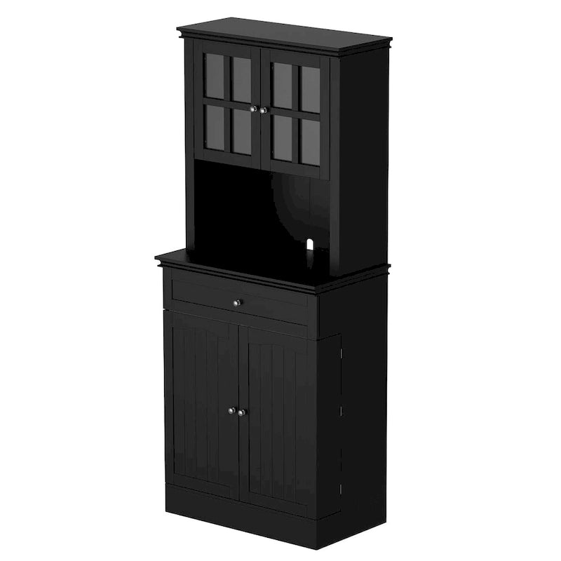 Buffet Vaisselier Meuble de Rangement de Cuisine Armoire Garde-Manger Buffet Blanc