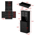 Buffet Vaisselier Meuble de Rangement de Cuisine Armoire Garde-Manger Buffet Blanc