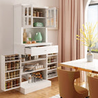 Buffet Vaisselier Meuble de Rangement de Cuisine Armoire Garde-Manger Buffet Blanc