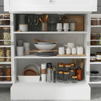 Buffet Vaisselier Meuble de Rangement de Cuisine Armoire Garde-Manger Buffet Blanc