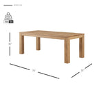 Table à manger rectangulaire de 75 pouces avec pieds carrés