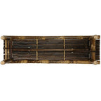 Banc pliant en bambou foncé fait main de 1,2 m