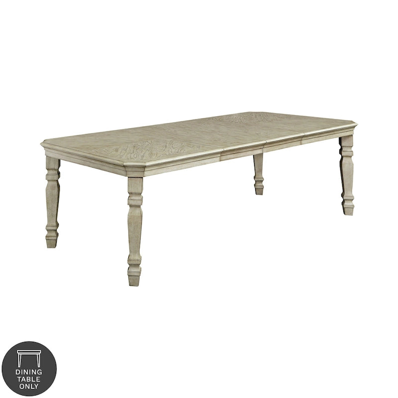 Table à manger extensible en bois blanc de 100 pouces