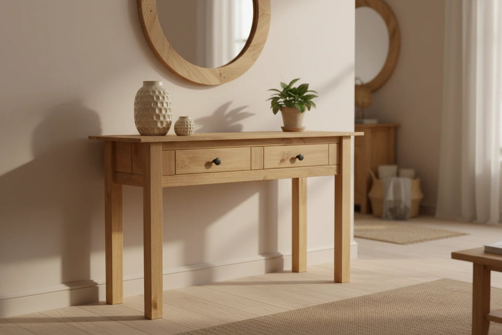 vidaXL Console Table Entryway Table Side Table Solid Pine Wood Panama Range - 43.3 x 15.7 x 28.3