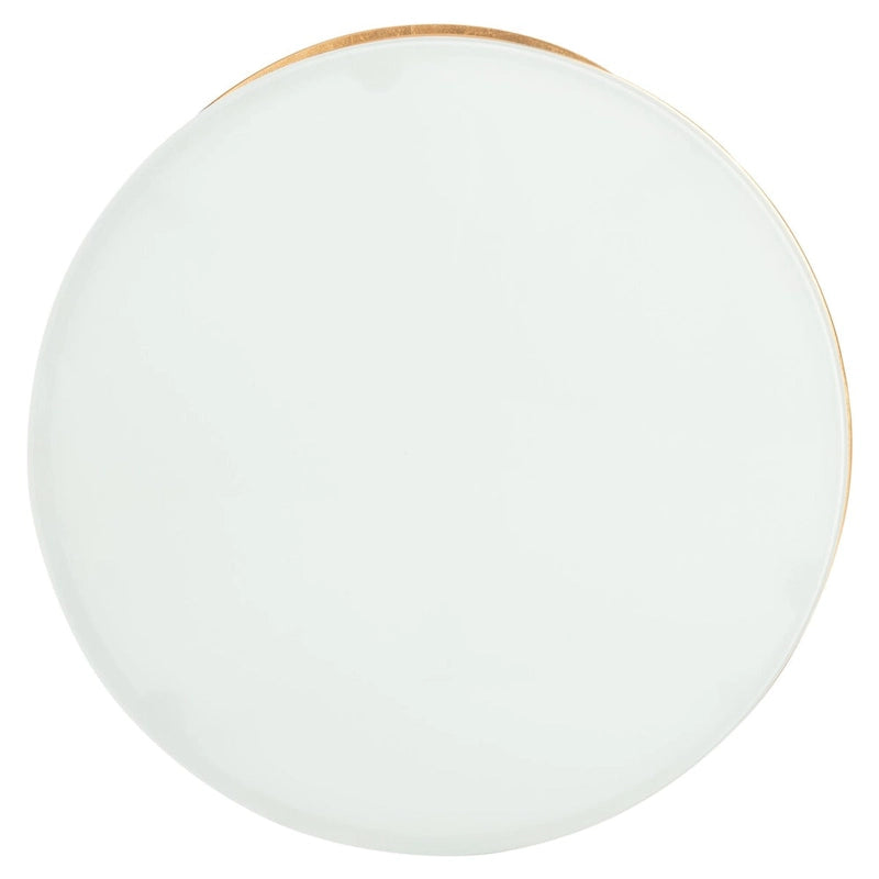 Table d'appoint à plateau or/blanc
