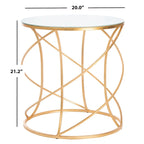 Table d'appoint à plateau or/blanc