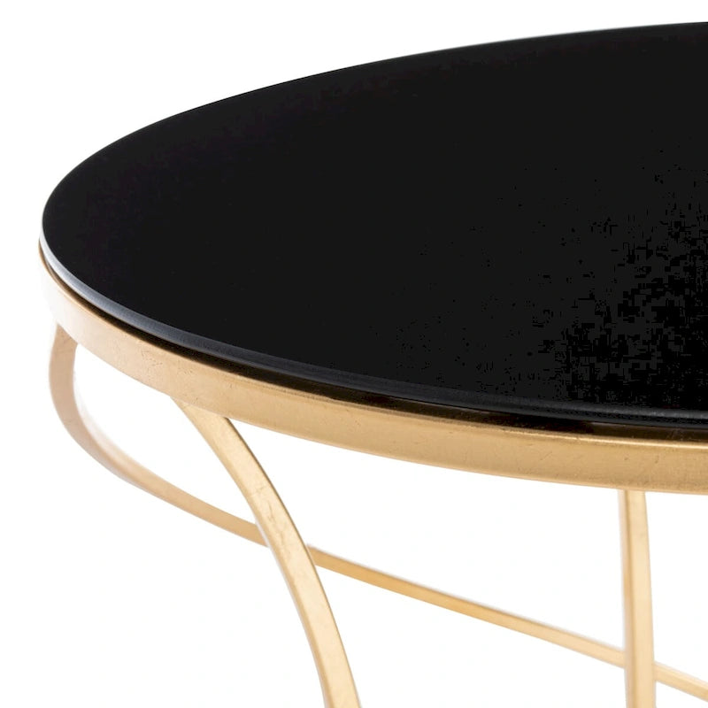 Table d'appoint à plateau or/blanc
