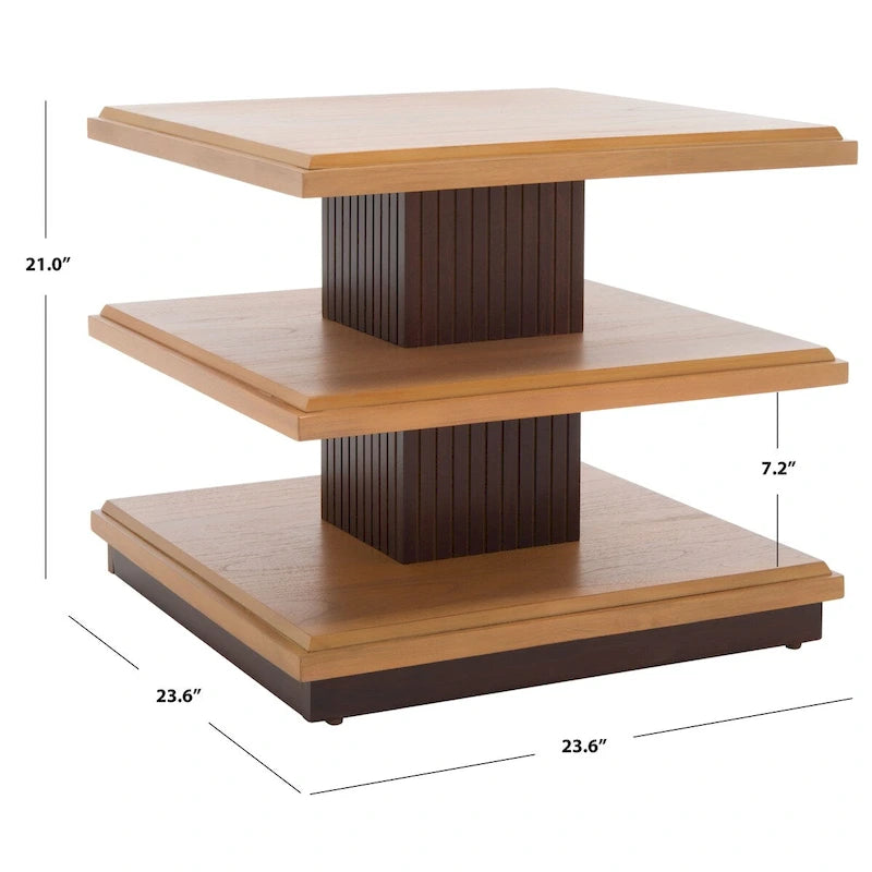 Table d'appoint à 2 étagères - 61 cm (L) x 61 cm (P) x 53 cm (H)