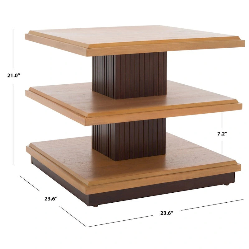 Table d'appoint à 2 étagères - 61 cm (L) x 61 cm (P) x 53 cm (H)
