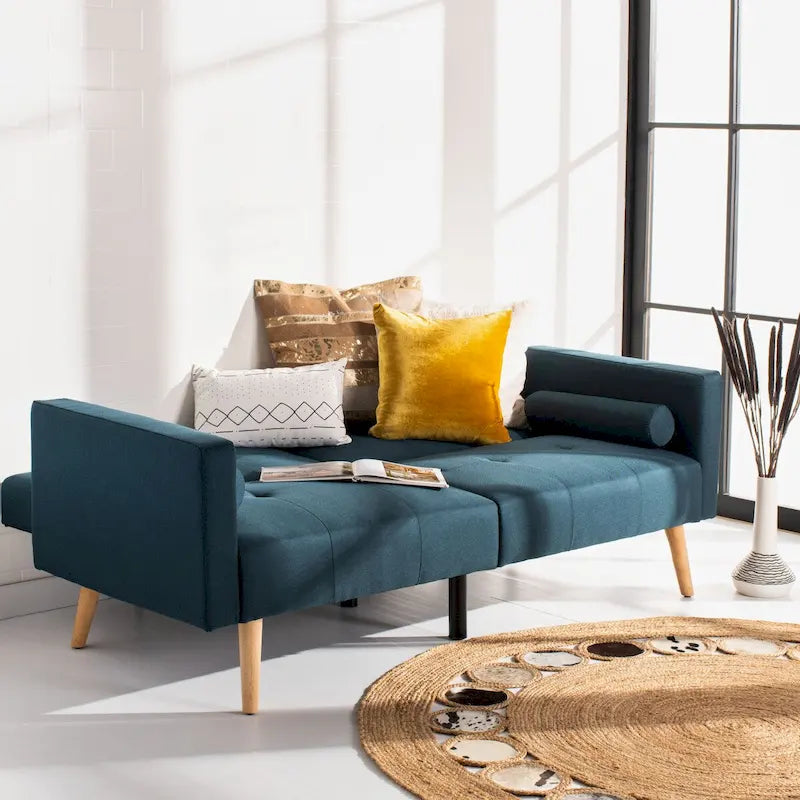 Lit futon pliant avec oreiller – 190 cm x 81 cm x 88 cm