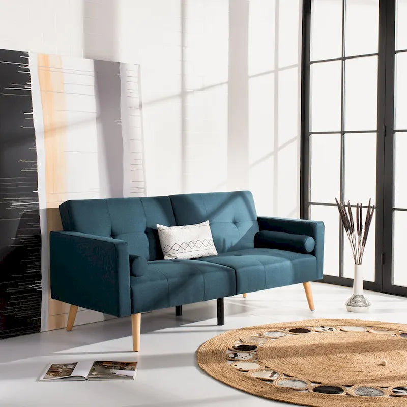 Lit futon pliant avec oreiller – 190 cm x 81 cm x 88 cm