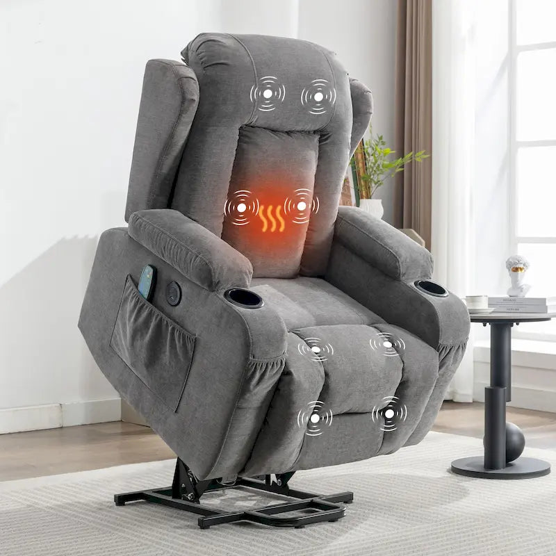 Fauteuil inclinable pour salon avec poche latérale