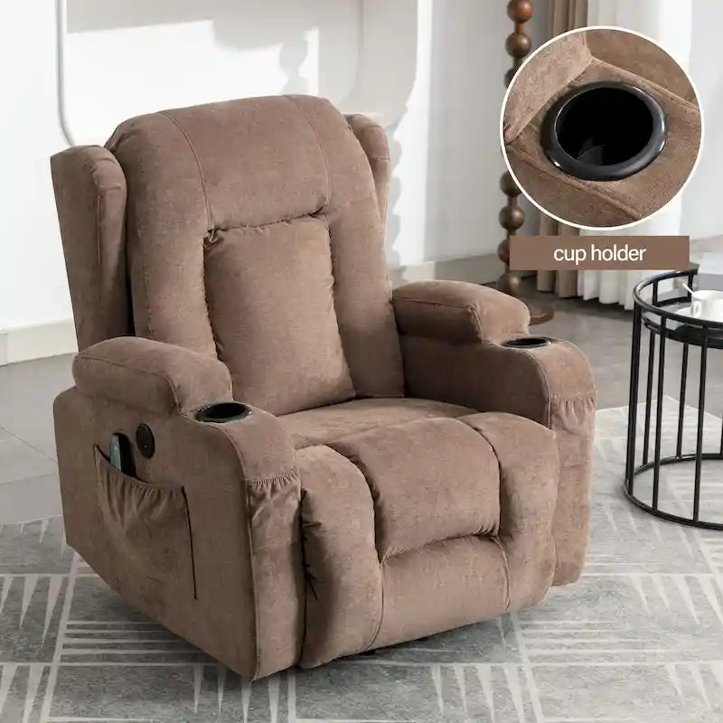 Fauteuil inclinable pour salon avec poche latérale