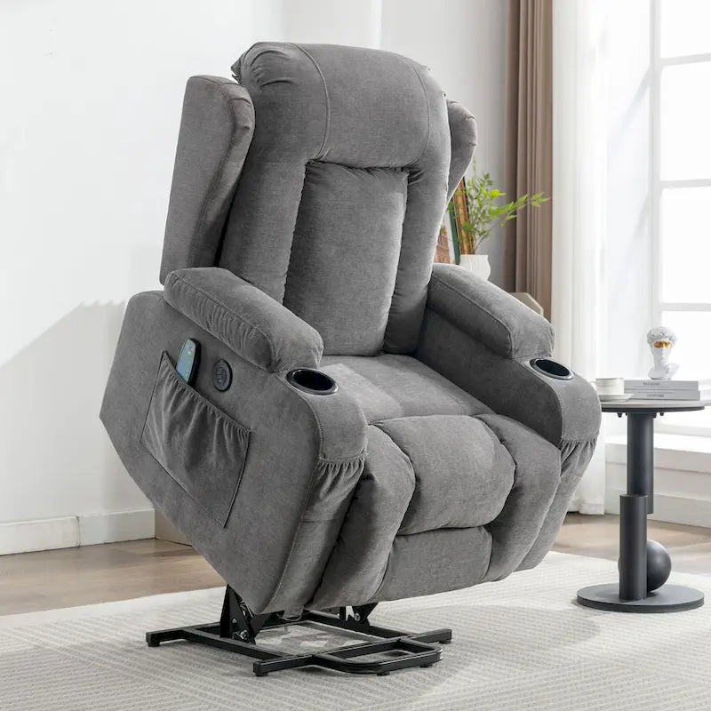 Fauteuil inclinable pour salon avec poche latérale