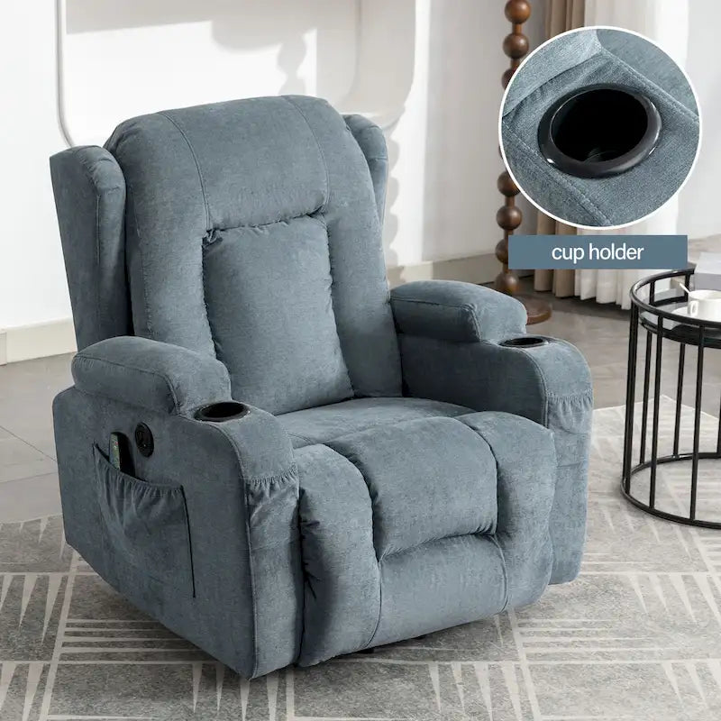 Fauteuil inclinable pour salon avec poche latérale