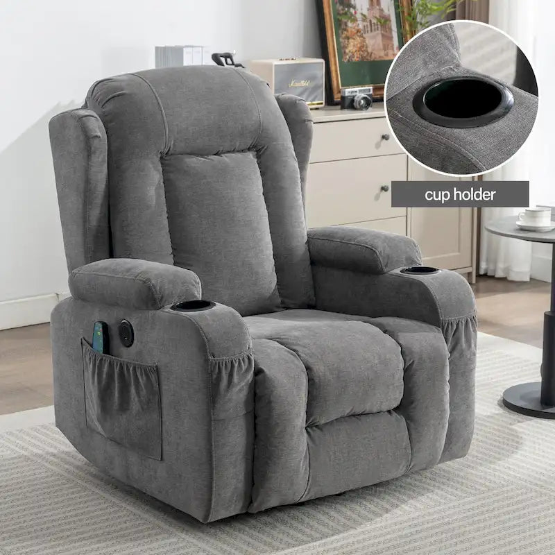 Fauteuil inclinable pour salon avec poche latérale
