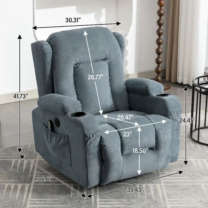 Fauteuil inclinable pour salon avec poche latérale
