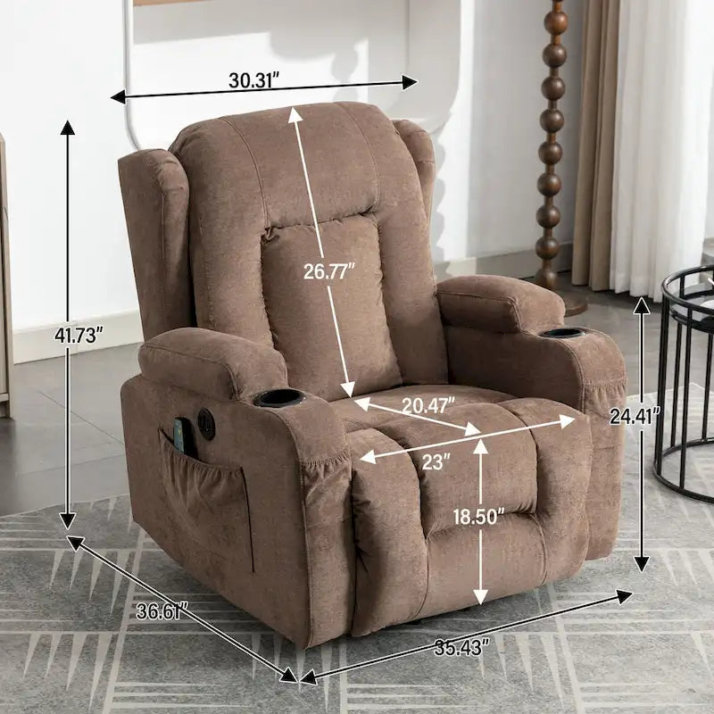 Fauteuil inclinable pour salon avec poche latérale
