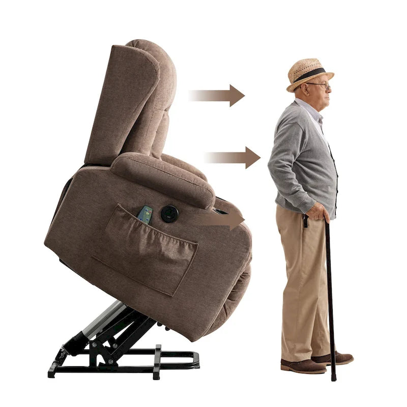 Fauteuil inclinable pour salon avec poche latérale