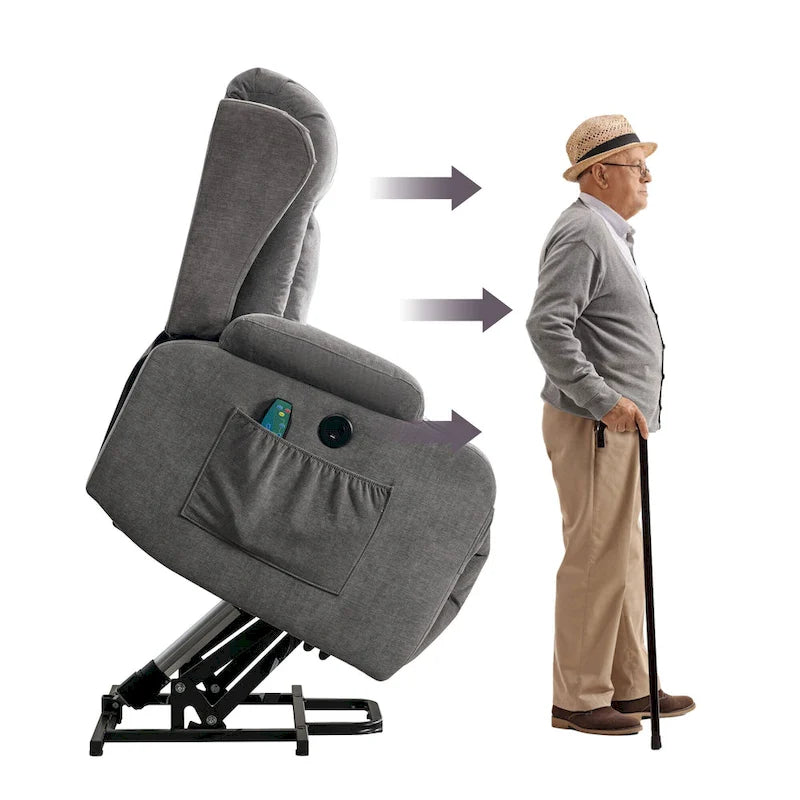 Fauteuil inclinable pour salon avec poche latérale