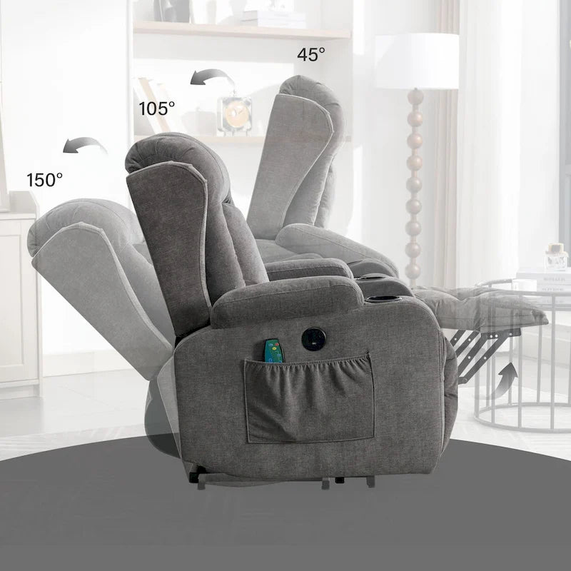 Fauteuil inclinable pour salon avec poche latérale