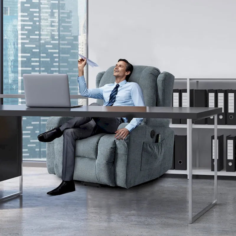 Fauteuil inclinable pour salon avec poche latérale