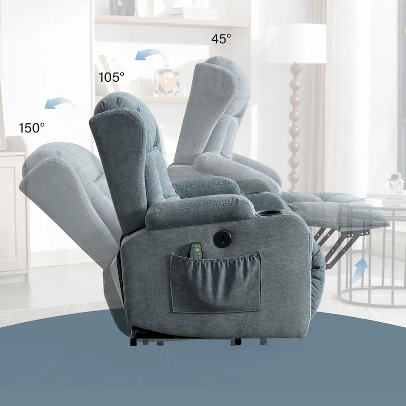 Fauteuil inclinable pour salon avec poche latérale