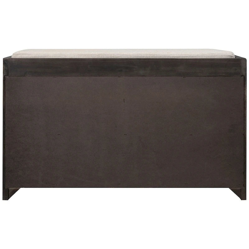 Banc de rangement en bois massif à 3 tiroirs