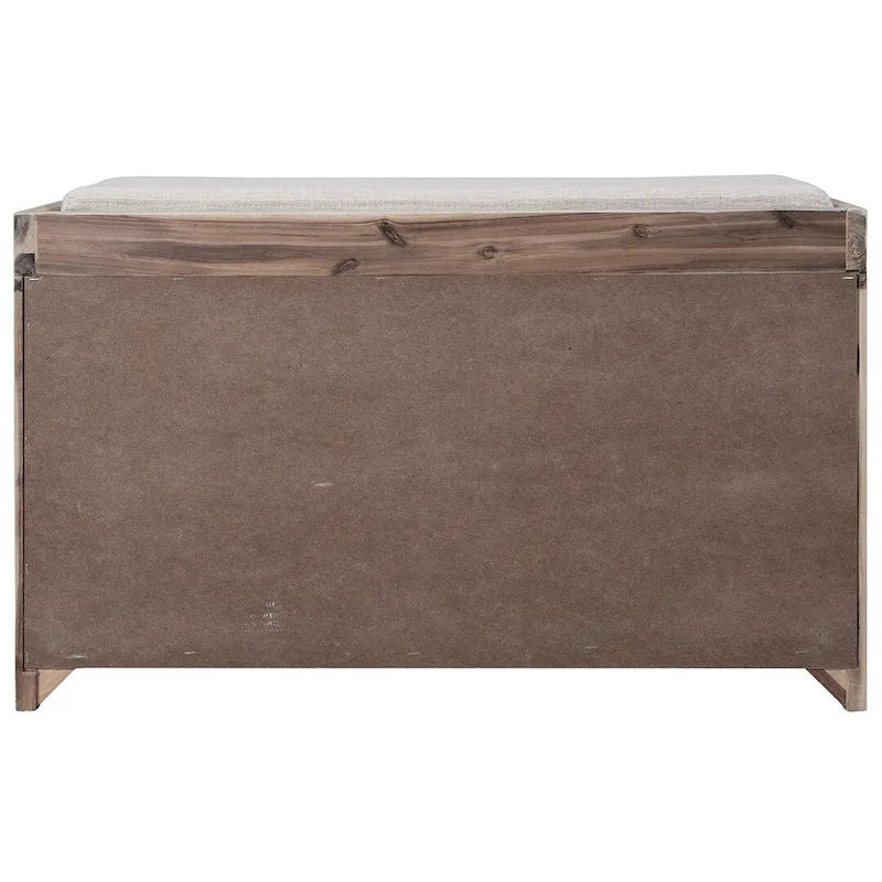 Banc de rangement en bois massif à 3 tiroirs