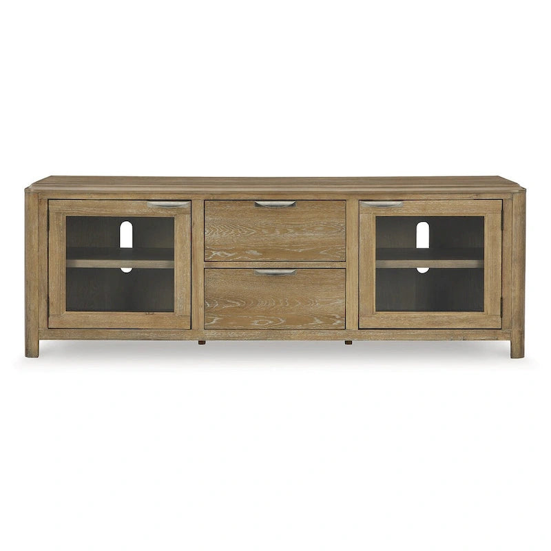 Meuble TV 80" marron clair pour TV jusqu'à 92" - 79,63 L x 20 P x 28 H