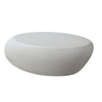 43,31" Table basse elliptique en fibre de verre pour salon, table centrale irrégulière, sans assemblage requis