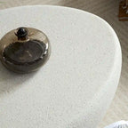 43,31" Table basse elliptique en fibre de verre pour salon, table centrale irrégulière, sans assemblage requis
