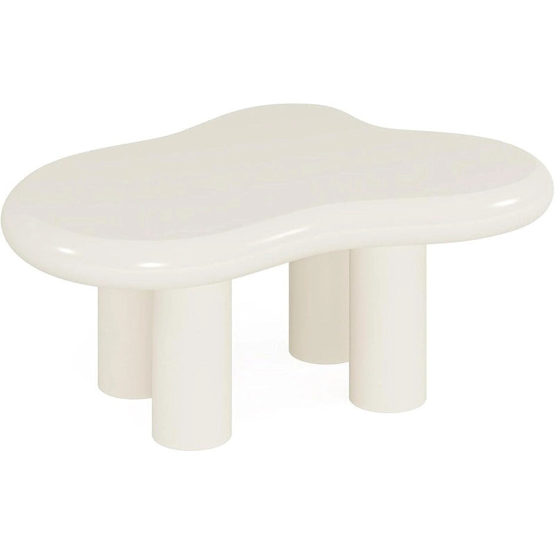 Table basse de 100,0 cm en bois manufacturé en forme de nuage avec 4 pieds en PVC